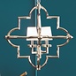 Modern Moroccan Feature Pendant - Polished Nickel & White Cotton Shades
