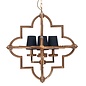 Modern Moroccan Feature Pendant - Antique Brass & Black Shades