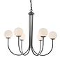 Cornelian - Mid Century Opal Glass & Matt Black Feature Light