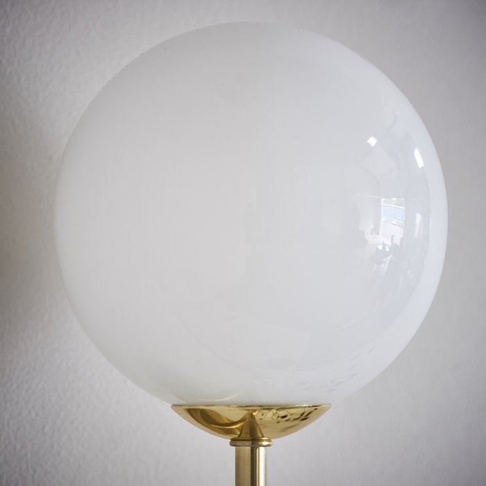 Dot Wall Light - Mid Century Opal Globe & Brass