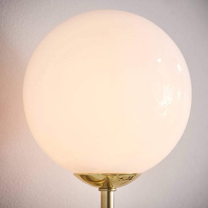 Dot Wall Light - Mid Century Opal Globe & Brass