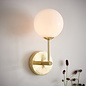 Dot Wall Light - Mid Century Opal Globe & Brass