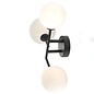 Mac - Matt Black & Opal Glass Globe Statement Wall Light