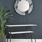 Ares - Grey Round Mirror - Marble Patterned Print