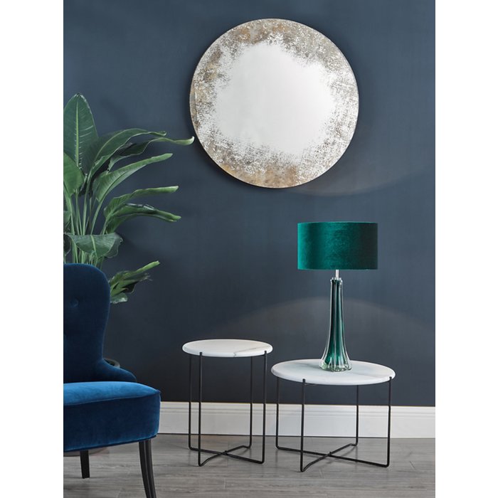 Artemis - Distressed Foxed Round Mirror