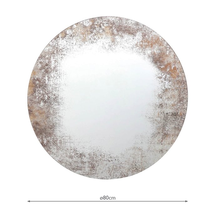 Artemis - Distressed Foxed Round Mirror
