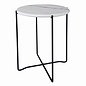 Athena - Round Rolled Edge Side Table - White Marble