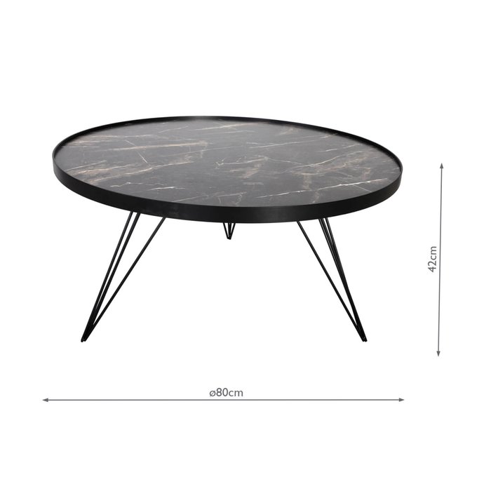 Titan - Mid Century Dark Grey Stone Coffee Table