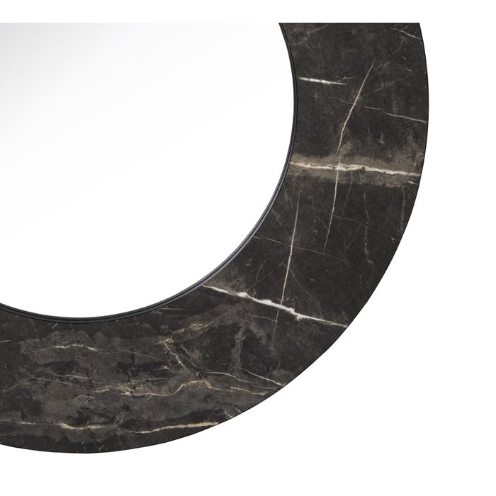 Cuban - Dark Marble Effect Large Round Mirror