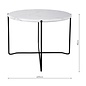 Athena - Round Rolled Edge Coffee Table - White Marble