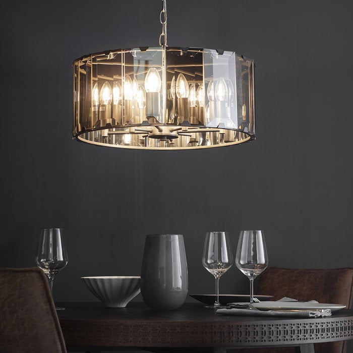 Bevel - Smoked Glass Grey Feature Light