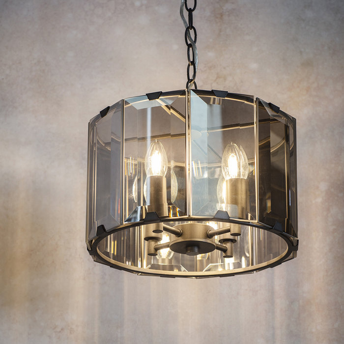 Bevel - Smoked Glass Grey Feature Light  - Small