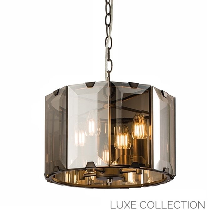 Bevel - Smoked Glass Grey Feature Light  - Small