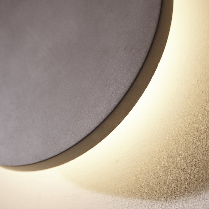 Noe - Minimalist Concrete Disc Wall Light - Large