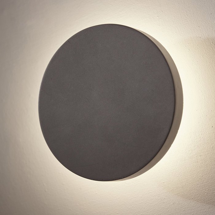 Noe - Minimalist Concrete Disc Wall Light - Large