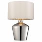 Parklane - Chrome Glass & Ivory Faux Silk Shade