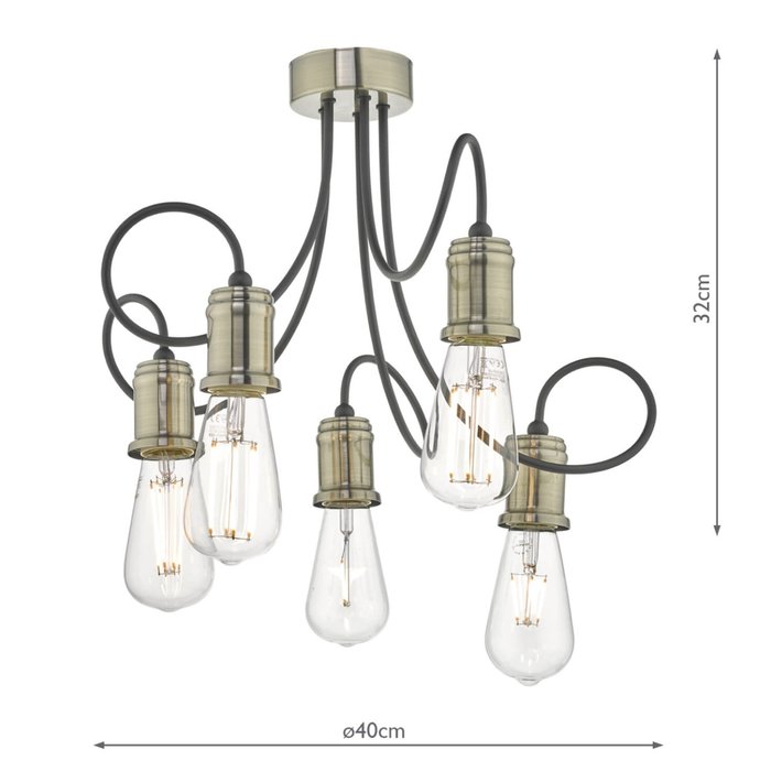 Oren - Floating Industrial Cable Semi Flush Ceiling Light