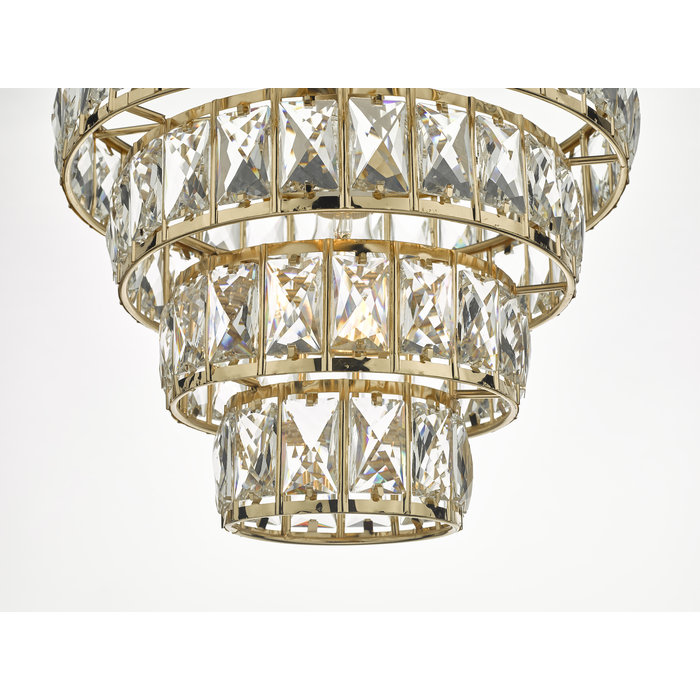 Carys -  Tiered Glass Chandelier - Warm Gold