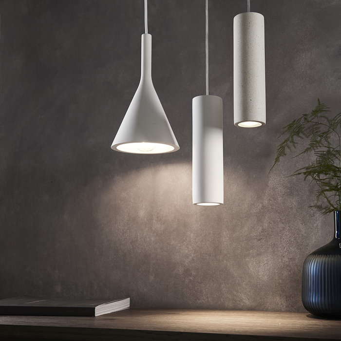 Xander - White Plaster Minimalist Pendant