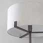 Hatfield - Modern Drum Floor Light - Natural Linen & Brushed Bronze