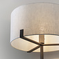 Hatfield - Modern Drum Floor Light - Natural Linen & Brushed Bronze