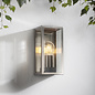 Durham - Box Lantern Outdoor Wall Light  - Brushed Stainless Steel