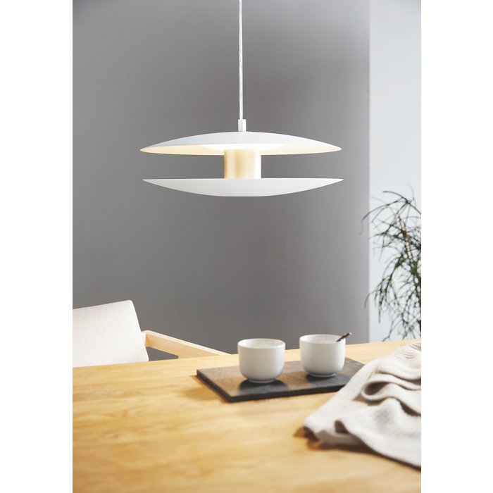 Axel - Scandi Feature Pendant - White & Champagne