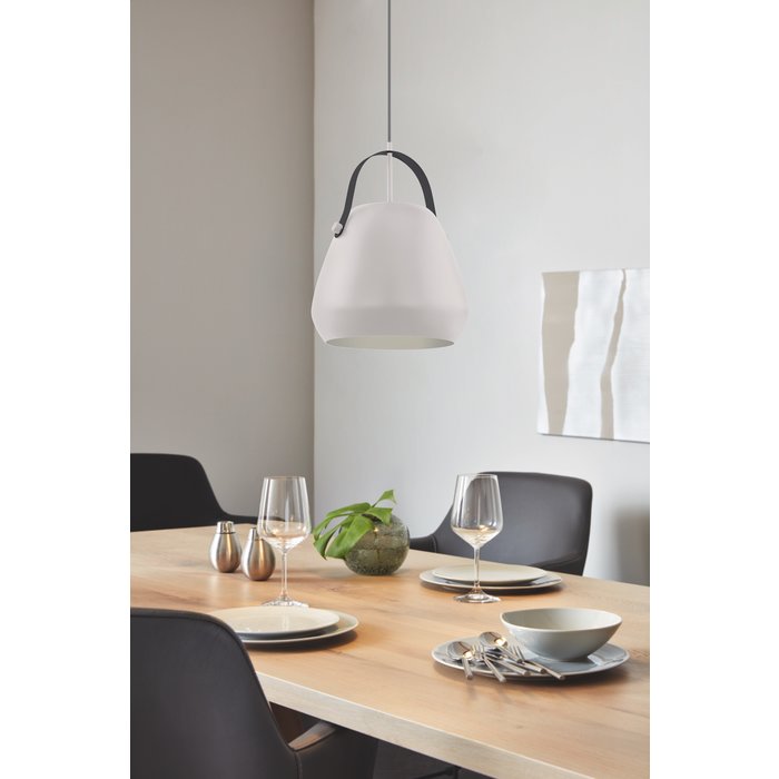 Anders - Grey Scandi Pendant with Dark Grey Bracket