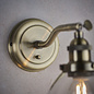 Industrial Glass Wall Light - Antique Brass