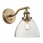 Industrial Glass Wall Light - Antique Brass