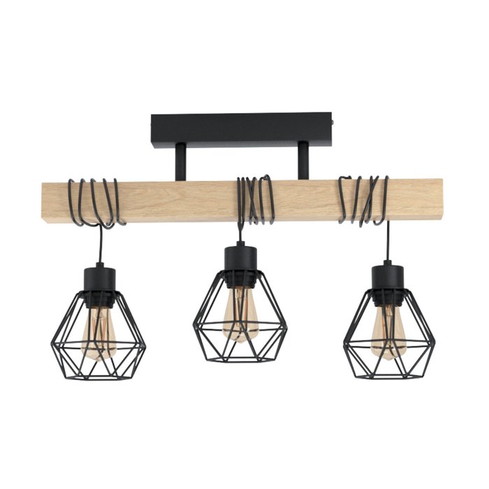 Townsend - Wood Beam Semi-Flush Ceiling Light