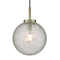 Ava - Iced Glass Sphere Pendant - Satin Brass