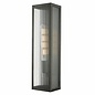 Atlas - IP44 Large Ribbed Glass Wall Light - Black