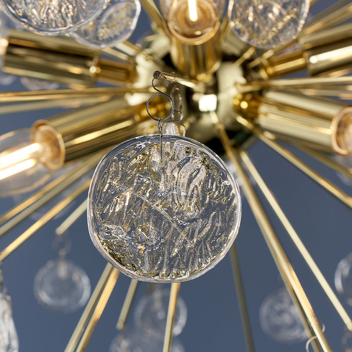 Kayla - Organic Glass Sputnik Feature Light  - Gold