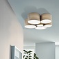 Pastel - Large Fabric Drum Flush Ceiling Light  - Taupe