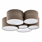 Pastel - Large Fabric Drum Flush Ceiling Light  - Taupe