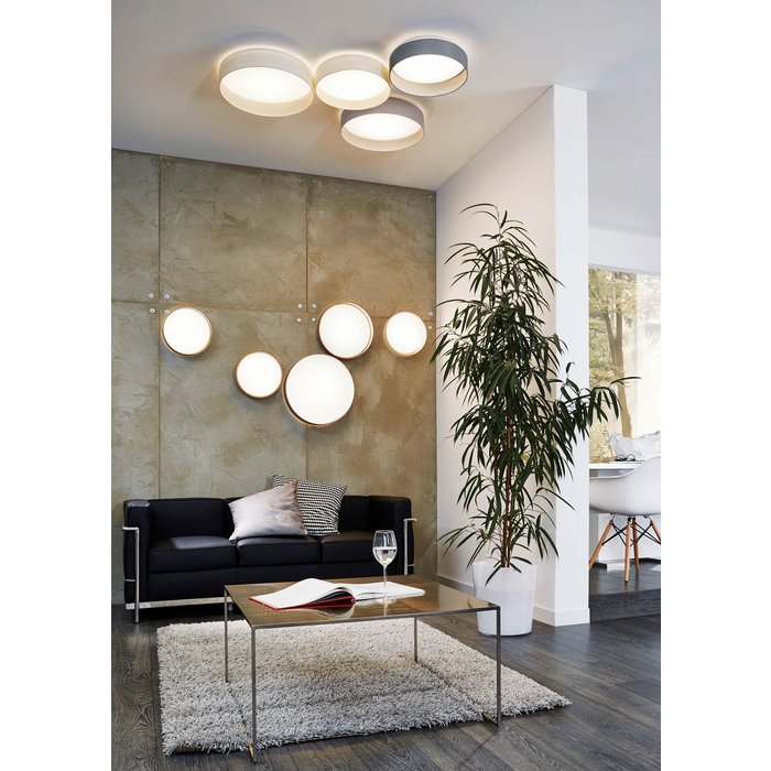 Pastel - Large Fabric Multi-Drum Flush Ceiling Light