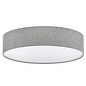 Pastel - Grey Fabric Drum Flush Ceiling Light