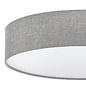 Pastel - Grey Fabric Drum Flush Ceiling Light