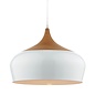 Oversized Scandi White & Wood Pendant