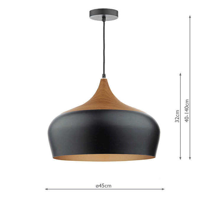 Oversized Matt Black Pendant