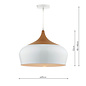 Oversized Scandi White & Wood Pendant