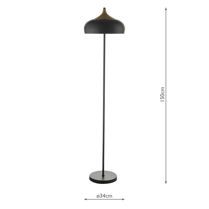 Scandi Matt Black Floor Lamp