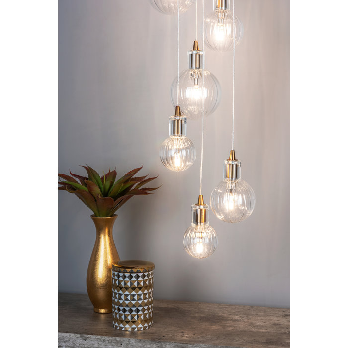 Dito - Brass & Glass 10 Light Cluster Pendant