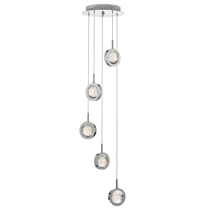 Olivia - 12 light Cluster LED Glass & Chrome Pendant