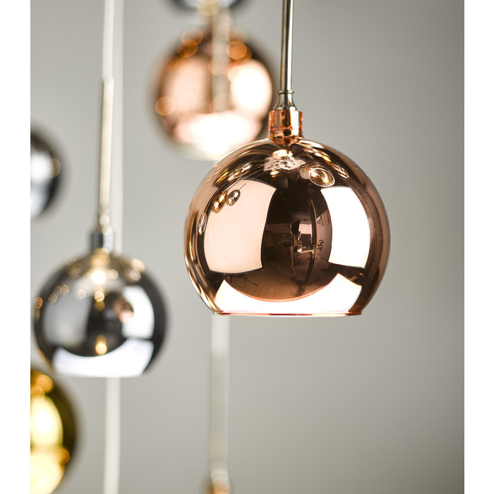 Large Copper Cascade Cluster Light - Copper, Dark Copper & Smoked Glass