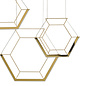 Hexagon - Ultra Modern 3 Light Cluster Pendant - Gold - LED