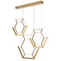 Hexagon - Ultra Modern 3 Light Cluster Pendant - Gold - LED
