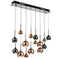 Copper 15 Light  Bar Pendant - Copper, Dark Copper & Smoked Glass