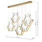 Hexagon - Ultra Modern 5 Light Cluster Pendant - Gold - LED